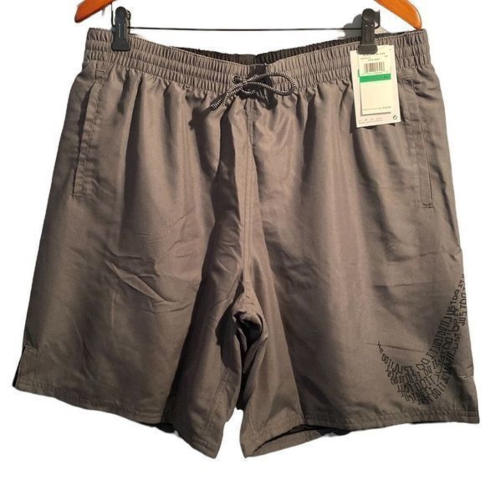 Nike Men’s XL Swoosh Logo Swim Trunks Iron Grey NWT